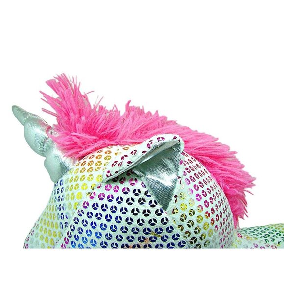 Dan Dee Rainbow Sparkle Glitter Unicorn Plush Stuffed Animal Toy Security 11” - Picture 7 of 11